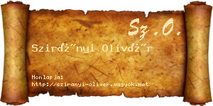 Szirányi Olivér névjegykártya