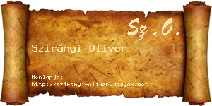 Szirányi Olivér névjegykártya