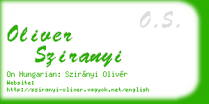 oliver sziranyi business card
